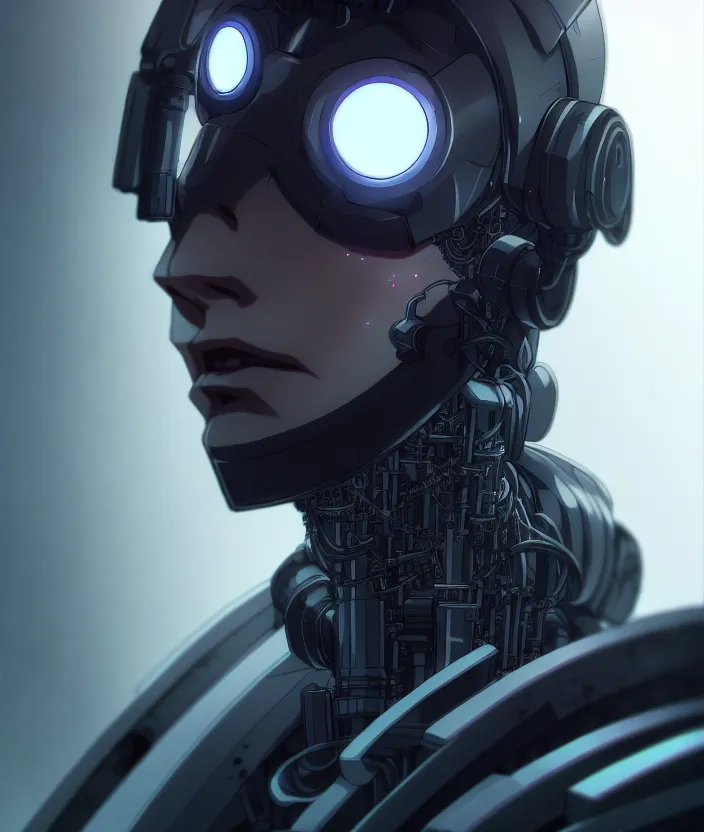 Prompt: a detailed manga illustration character full body portrait of a dark haired cyborg anime man, half of his face is cybernetic, trending on artstation, digital art, 4 k resolution, detailed, high quality, sharp focus, hq artwork, insane detail, concept art, character concept, character illustration, full body illustration, cinematic, dramatic lighting