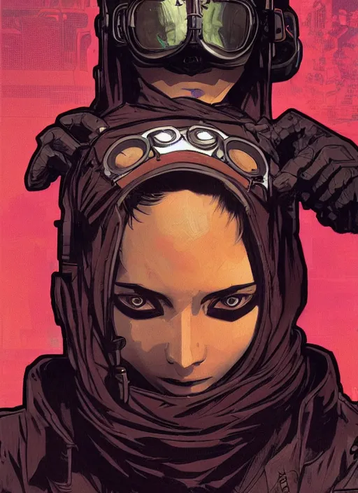 Image similar to cyberpunk cat burgler. night vision. portrait by ashley wood and alphonse mucha and laurie greasley and josan gonzalez and james gurney. spliner cell, apex legends, rb 6 s, hl 2, d & d, cyberpunk 2 0 7 7. realistic face. dystopian setting.