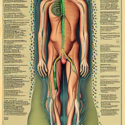 Prompt: an educational cross section of a human