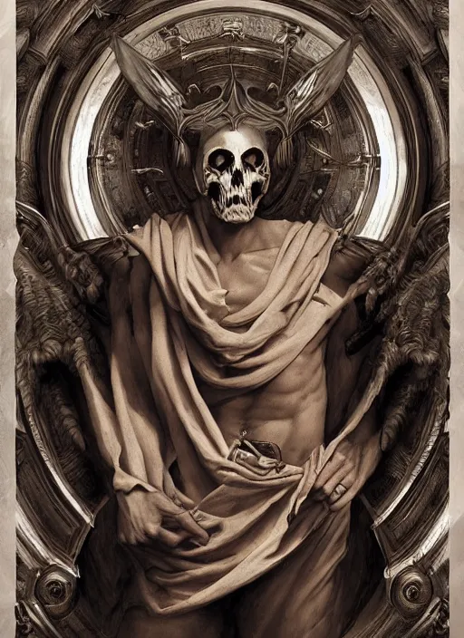 Image similar to digital _ painting _ of _ greek god of death _ by _ filipe _ pagliuso _ and _ justin _ gerard _ symmetric _ fantasy _ highly _ detailed _ realistic _ intricate _ port