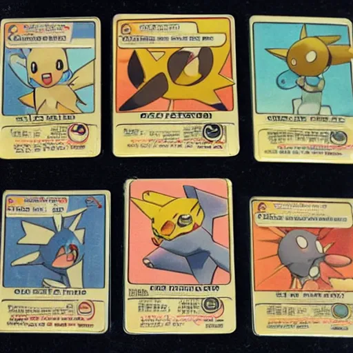 Prompt: of pokemon trading card from the 1940s