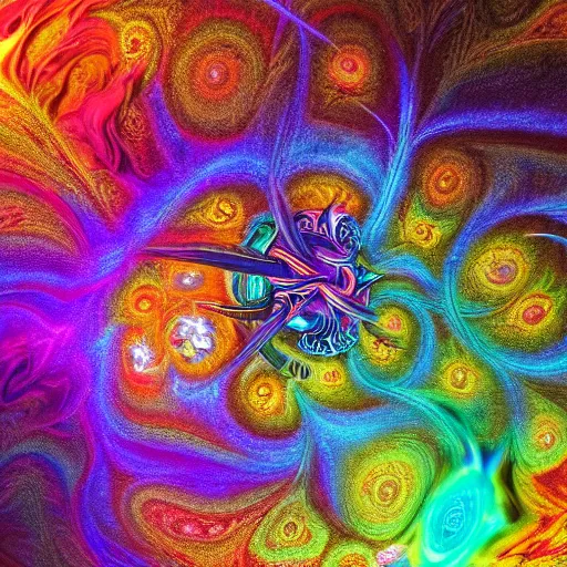 Image similar to hatred deity of psychedelic primordial interplanetary apophasis fractal flame inferno intricate detailed energy by Olivier and machinegod