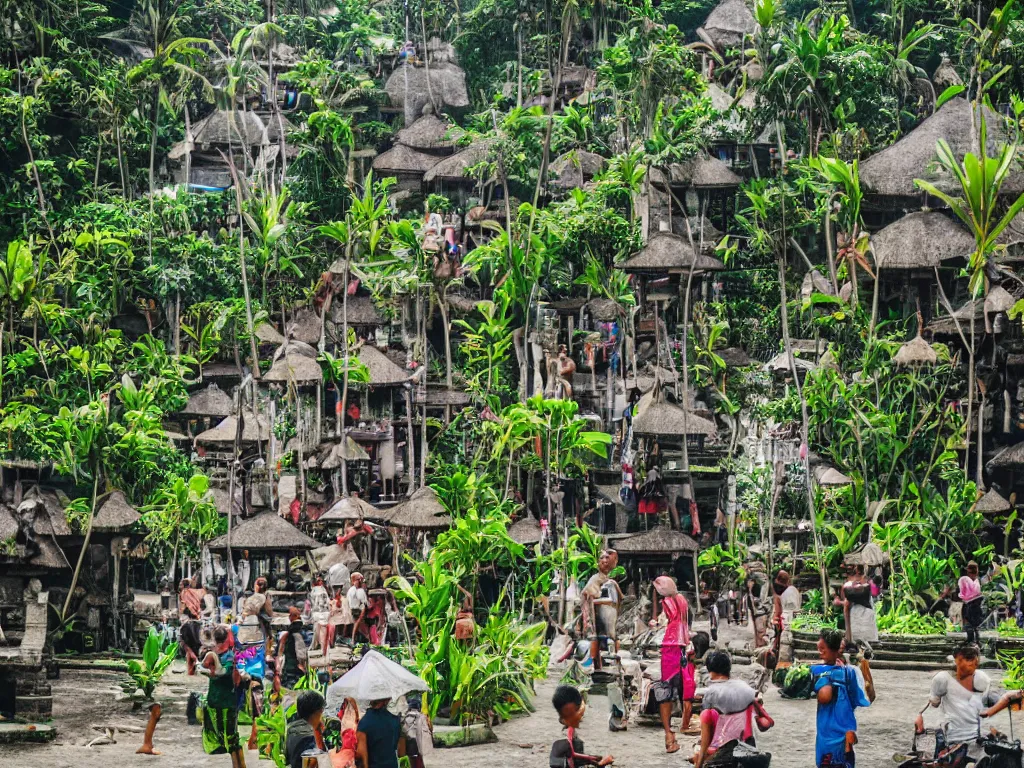 Image similar to a photo of futuristic bali island in the year 2 0 5 0, perfect faces, 5 0 mm, award winning photography