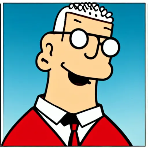 Image similar to hyper realistic dilbert, high quality, high resolution