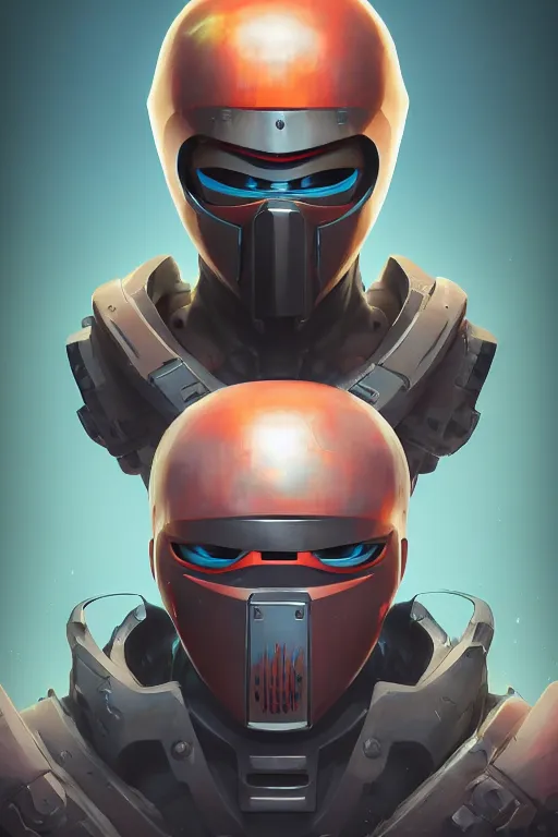 Image similar to epic mask helmet robot ninja portrait stylized as fornite style game design fanart by concept artist gervasio canda, behance hd by jesper ejsing, by rhads, makoto shinkai and lois van baarle, ilya kuvshinov, rossdraws global illumination radiating a glowing aura global illumination ray tracing hdr render in unreal engine 5