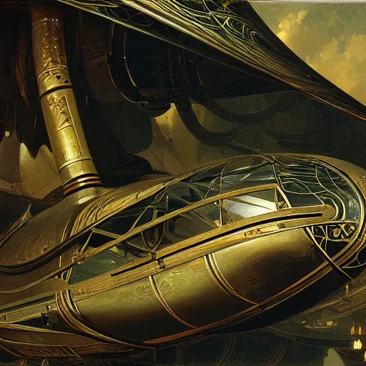 Prompt: detailed painting of a living pod architecture, filigree ornaments, andreas achenbach, syd mead