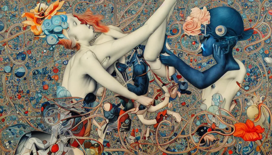 Image similar to the two complementary forces that make up all aspects and phenomena of life, by James Jean