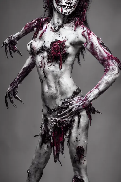 Image similar to photo of beautiful armored zombie by Lindsay Adler