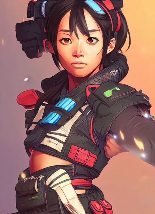 Image similar to New Apex Legends anime characters digital illustration portrait design by Ross Tran, artgerm detailed, soft lighting