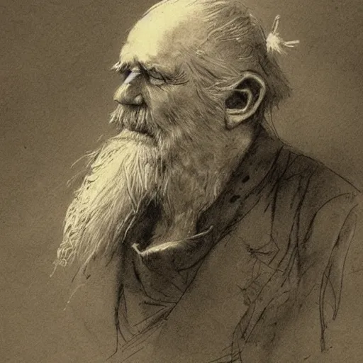 Image similar to a sketch by Jean-Baptiste Monge of an old man in the style of by Jean-Baptiste Monge that looks like its by Jean-Baptiste Monge and refencing Jean-Baptiste Monge