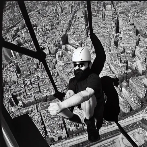 Prompt: keemstar falling from the top of the eiffel tower 3 5 mm