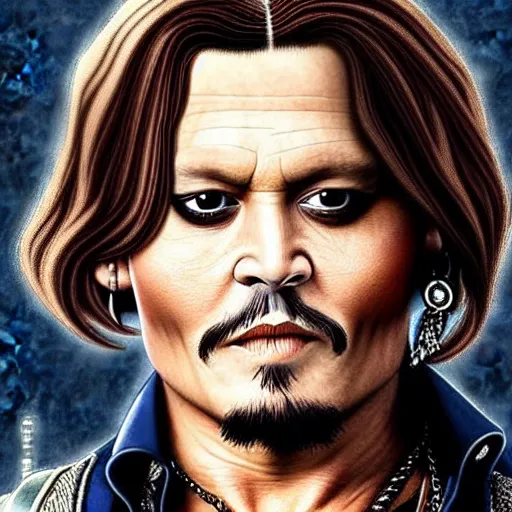 Image similar to Johnny Depp as a Jedi Master