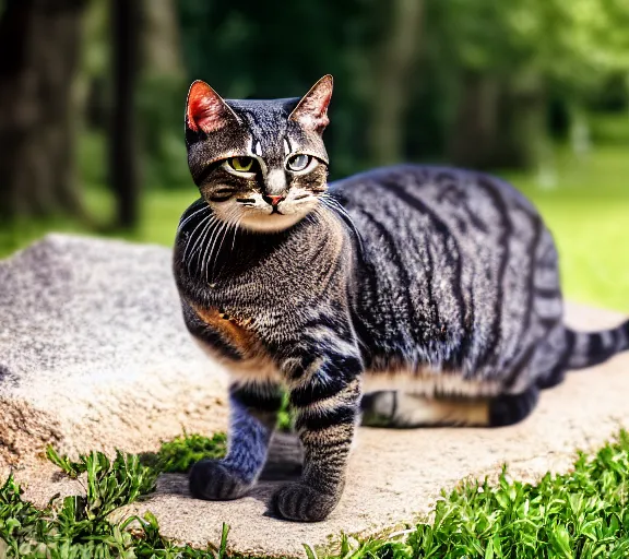Image similar to award winning 5 5 mm portrait photo of an admiral cat in full military outfit and aviators, in a park by luis royo. soft light. sony a 7 r iv