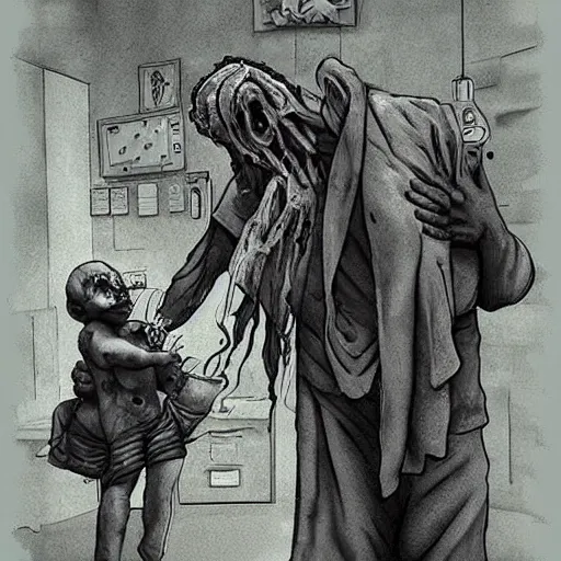 Prompt: “ sensual nurse vaccinating zombie childs in a hospital, fantasy, artwork ”