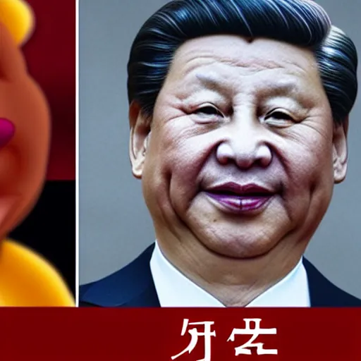 Image similar to The face of Xi Jinping looks like the face of Winnie the Pooh, cartoon