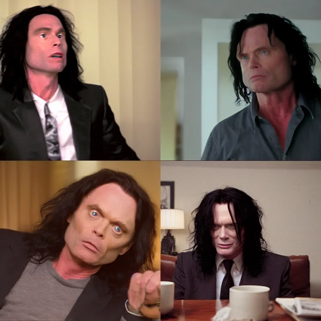 Prompt: unfocused still of the room by tommy wiseau