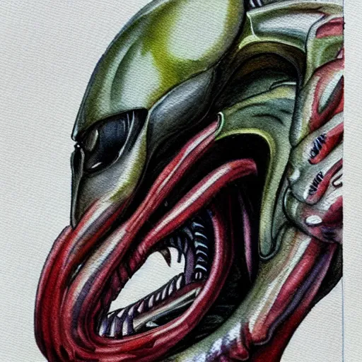 Prompt: xenomorph, watercolor