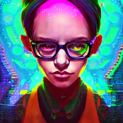 Image similar to skill magic geek inside matrix deepdream radiating a glowing aura stuff loot legends stylized digital illustration video game icon artstation lois van baarle, ilya kuvshinov, rossdraws,