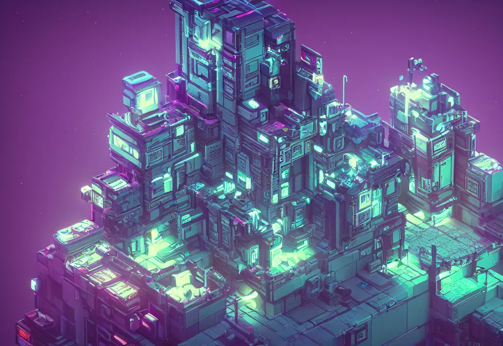 Prompt: magicavoxel cyberpunk house, magicavoxel cinematic lighting, 4k