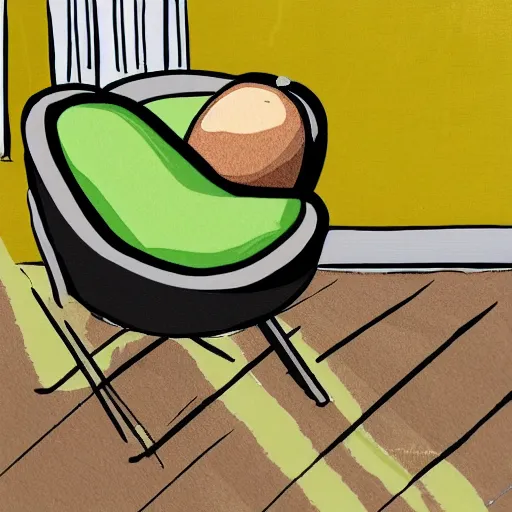 Prompt: avocado armchair cartoon