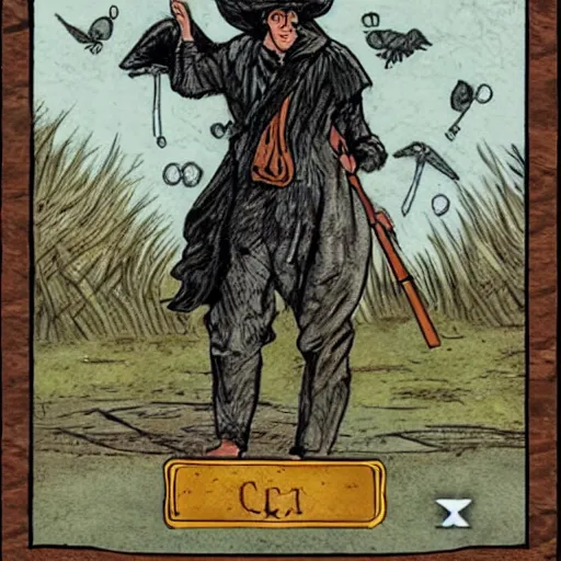 Image similar to tarot card hunt showdown artstyle