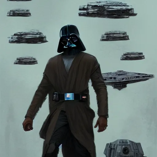Image similar to star wars but all the cast are black, greg rutkowski