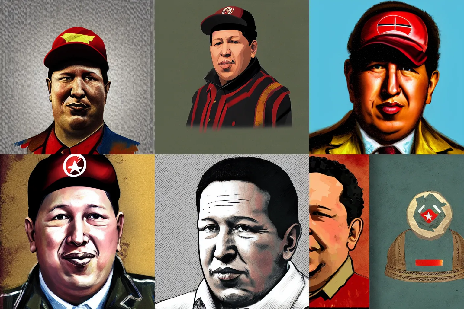 Prompt: Hugo Chavez portrait in Disco Elysium, Disco Elysium style, simple, concept art