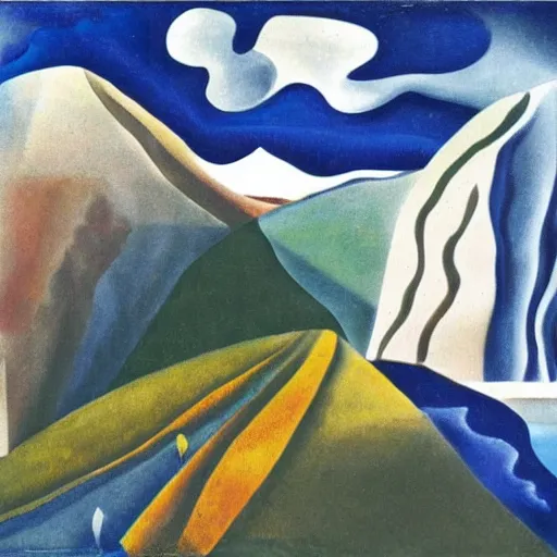 Image similar to A Landscape by Hilma af Klinti and salvador dali