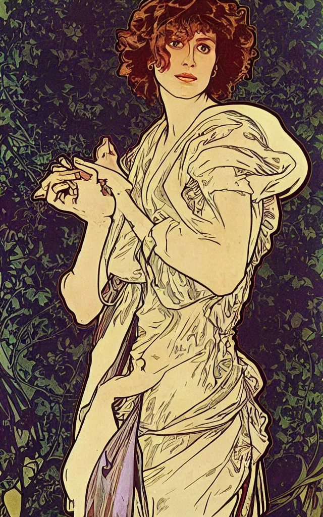 Image similar to Ellen Ripley by Alphonse Mucha