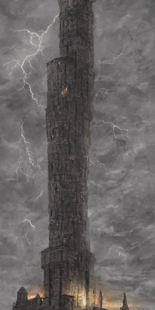 Prompt: giant medieval tower concept art, very very very very tall, dramatic lightning, trending on deviantart, movie still, award wining photograph