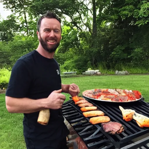 Prompt: chris on a barbeque