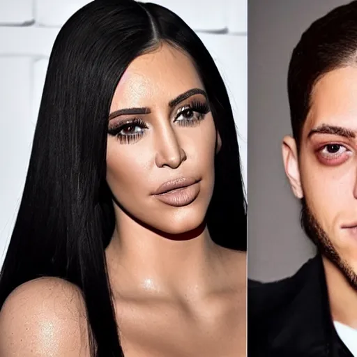 Image similar to love-child of Pete Davidson and Kim Kardashian,