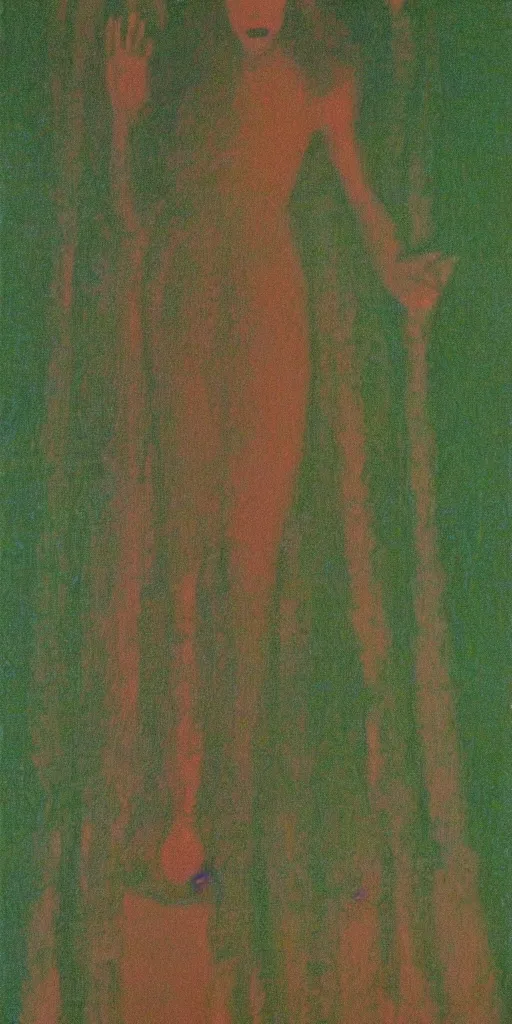 Image similar to a film still of suspiria by dario argento 1 9 7 7 movie, painted by georges seurat, impressionism, grainy blur, low shutter, high quality, detailed, print!