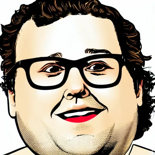 Image similar to jonah - hill & clark duke hybrid, vector, svg sticker art