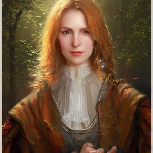 Image similar to portrait of a belgian woman ( 3 5 ) from belgium in 2 0 2 1, an oil painting by ross tran and thomas kincade