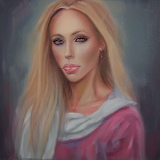 Prompt: portrait of nicole aniston by nicoletta ceccoli