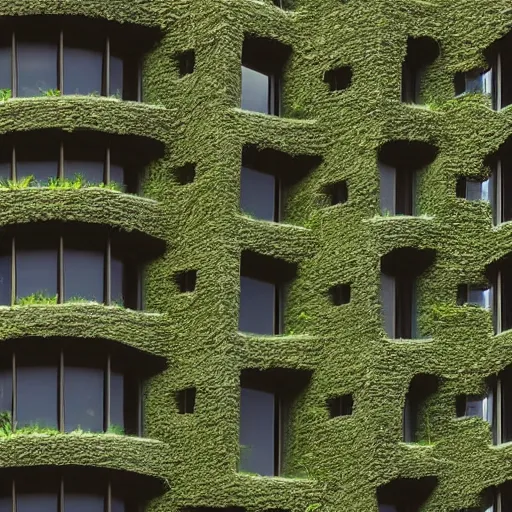 Image similar to “building made of plants designed by MC Escher and Zdzislaw Beksiński, photography, architecture, brutalism, 8k resolution, highly detailed, HDR, golden hour”