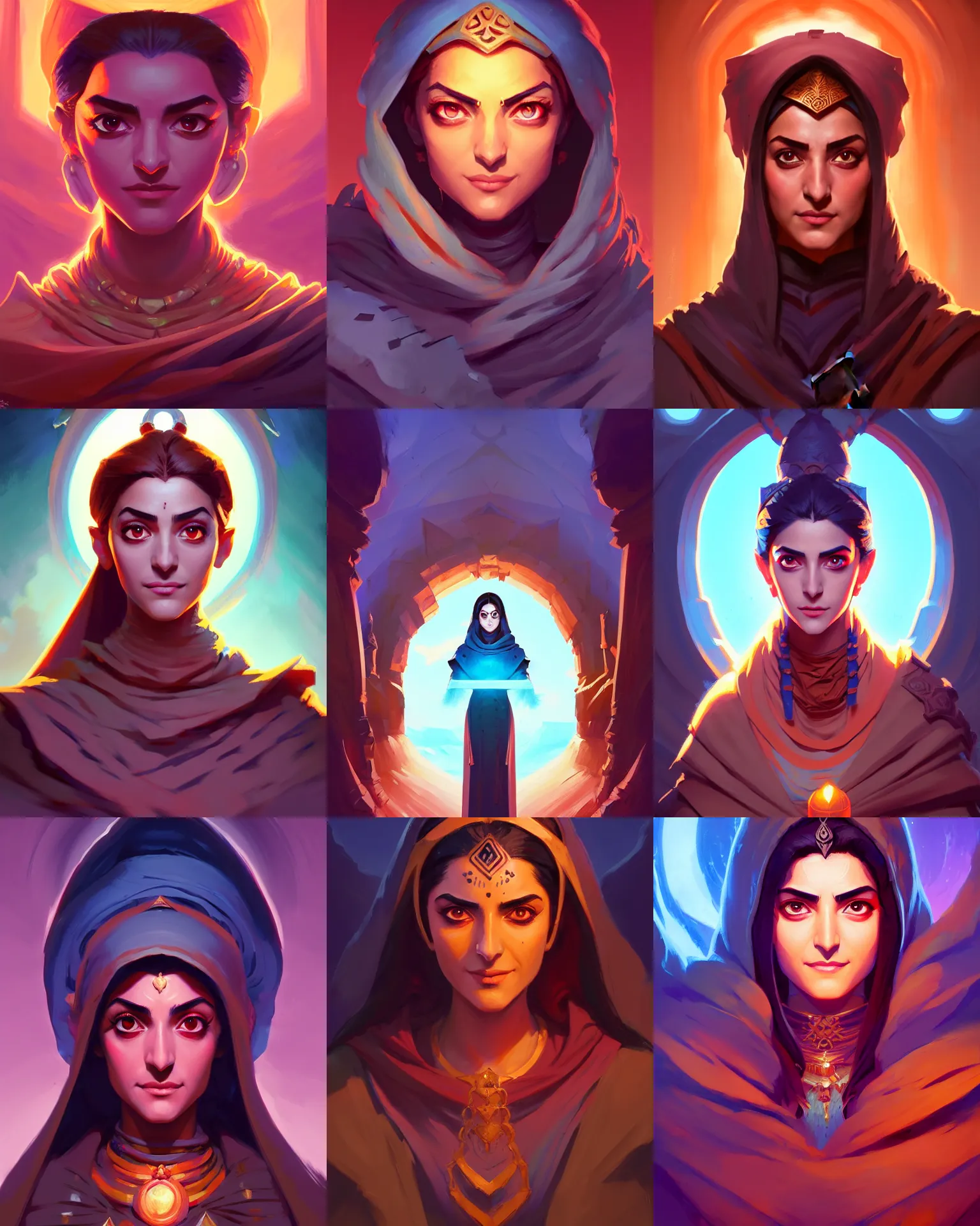 Prompt: symmetrical centered painted portrait, Maya Ali as a mage, Gloomhaven, matte painting concept art, official fanart behance hd artstation by Jesper Ejsing, by RHADS and Makoto Shinkai and Lois van baarle and ilya kuvshinov and rossdraws