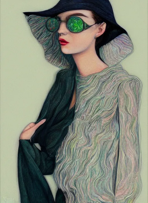 Image similar to future fashion girl, ultrafine hyperrealistic fantasy oil painting, art by ida outhwaite and loish, trending on artstation, intricate linework, sharp focus, smooth, unreal engine, dramatic lighting, 8 k