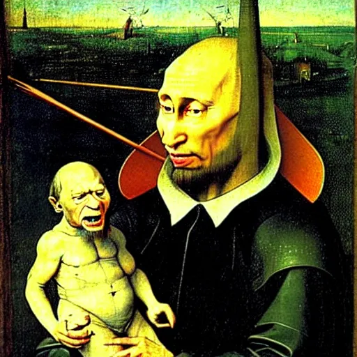 Image similar to putin by hieronymus bosch