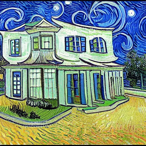 Prompt: van gogh style house, realistic,