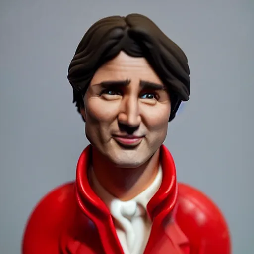 Image similar to justin trudeau made out of polymer clay detailed sculpture trending on artstation