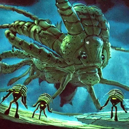 Prompt: these look like the ohmu giant insects in nausicaa of the valley of the wind