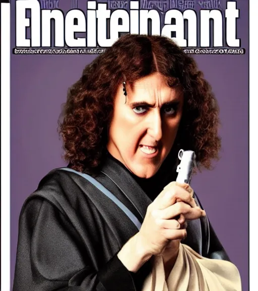 Image similar to weird al as a jedi, entertainment weekly cover, star wars