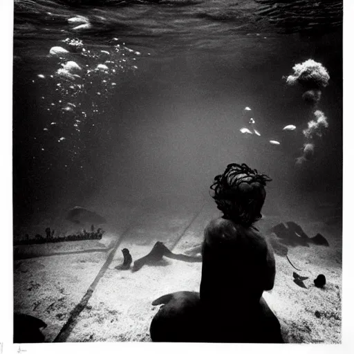 Image similar to Underwater thinker by Trent Parke, clean, detailed, Magnum photos