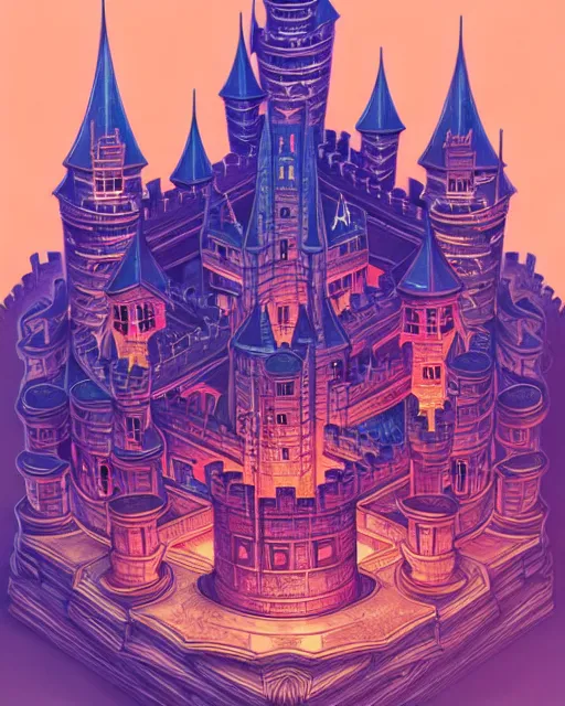 Image similar to richly detailed color illustration of a network-castle-empire illustrated by Artgerm and Mina Petrovic and Timothy Kong and Marina Federovna. 3D shadowing