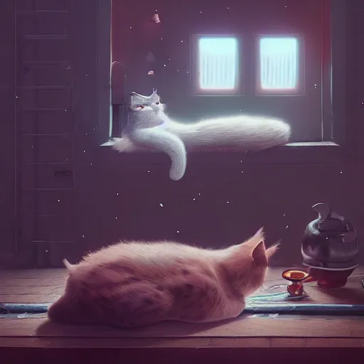 Image similar to cats sleeping in warm room by Mike Winkelmann