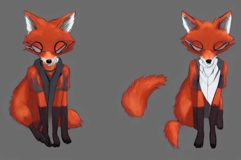 Image similar to an anthropomorphic fox, fursona!!!! trending on furaffinity, by kawacy, trending on artstation