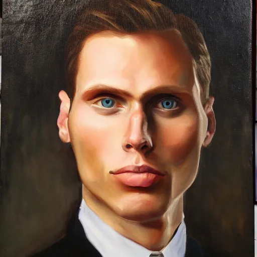 Prompt: gigachad Jerma985, highly detailed oil-painting