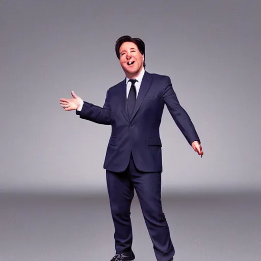 Prompt: Michael mcintyre but he is made of glass